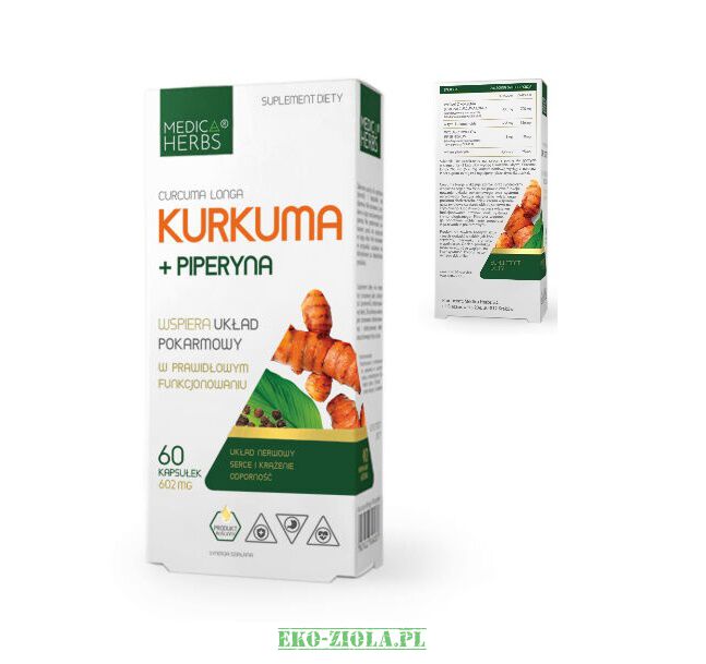 Medica Herbs Kurkuma + piperyna 602mg 60kaps