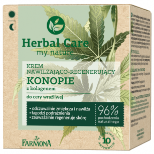 Herbal Care Krem do twarzy nawilżająco regenerujący Konopie z kolagenem 50ml, Farmona