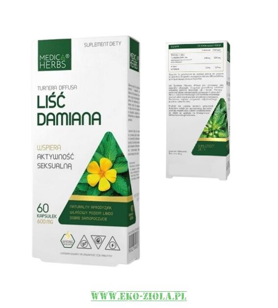 Medica Herbs Damiana Liść 600mg 60kasp