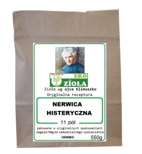 Wsparcie i profilaktyka przy - Nerwica Histeryczna - zestaw mieszanki ziół wg Klimuszko 550g