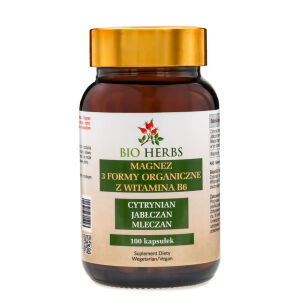 Bio Herbs Magnez 3 formy standaryzowane (cytrynian, jabłczan, mleczan) 100kaps