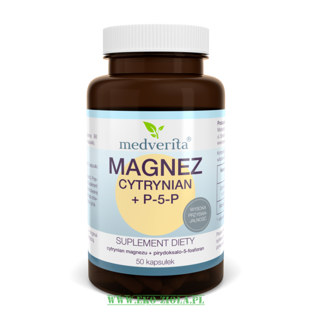 Medverita Magnez cytrynian + P-5-P (wit. B6) 50kaps