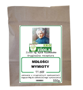 Wsparcie i profilaktyka przy - Mdłości i Wymioty  - zestaw mieszanki ziół wg Klimuszko 550g