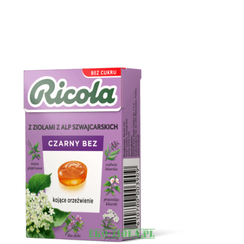 Ricola Szwajcarskie cukierki ziołowe Bez Czarny bez cukru 27,5g