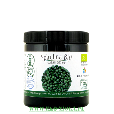 Pięć Przemian Spirulina BIO tabletki 500mg B/GL 140g