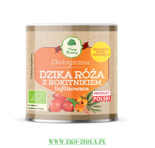 Dary Natury Liofilizowana dzika róża z rokitnikiem proszek EKO 70g