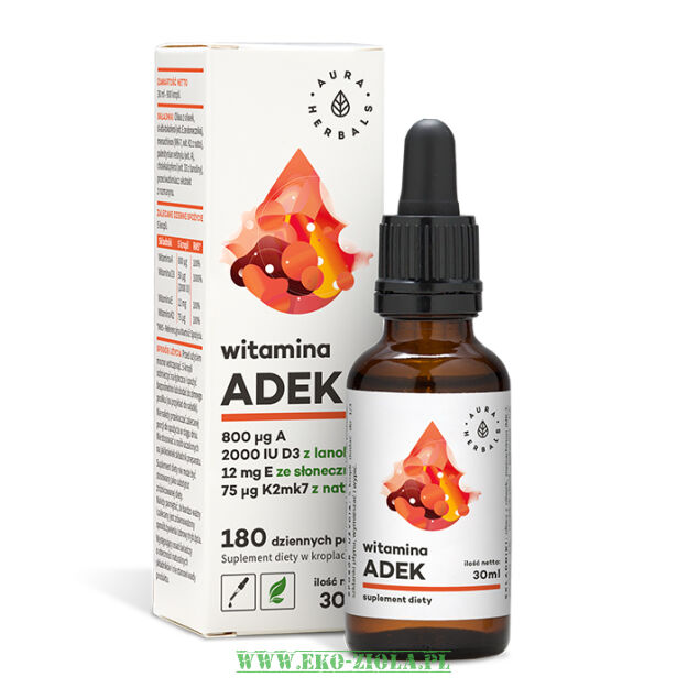 Aura Herbals Witaminy ADEK (A+D3+E+K2MK7) 30ml
