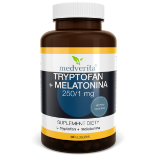 Tryptofan + Melatonina (250mg/1mg) 50kaps, Medverita