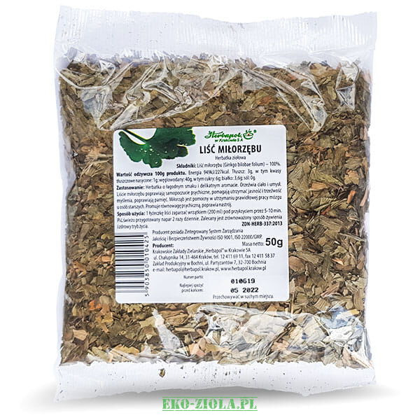 Herbapol Kraków Miłorząb liść (Ginkgo bilobae) 50g