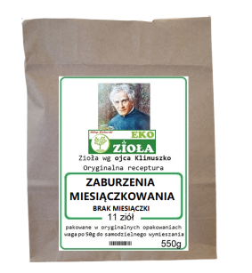 Wsparcie i profilaktyka przy - Zaburzenia Miesiączkowe (Brak miesiączki) - zestaw mieszanki ziół wg Klimuszko 550g