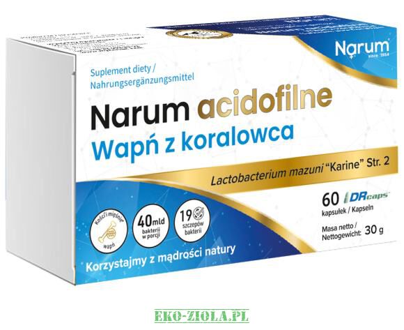 Narum acidofilne Wapń z koralowca 60kaps