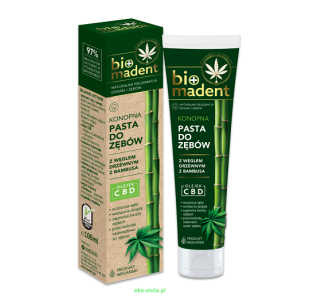 Bio Madent Konopna Pasta do zębów z Węglem drzewnym + CBD 100ml, Nutka