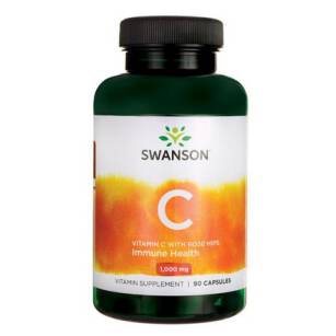 Swanson Witamina C1000+ Dzika Róża (Rose Hips) 90kaps