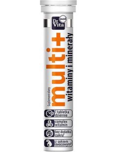 Dr. Vita Med MULTI+ Witaminy i minerały - 20 tabletek musujacych z sokiem owocowym B/C