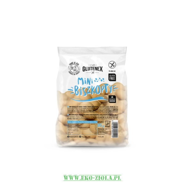 Glutenex Mini biszkopty bez dodatku cukrów (folia) 85g