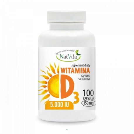 NatVita Witamina D3 5000iu (na oleju słonecznikowym)100kaps
