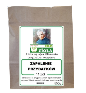 Wsparcie i profilaktyka przy - Zapalenie przydatków - zestaw mieszanki ziół wg Klimuszko 550g