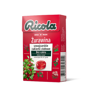 Szwajcarskie cukierki ziołowe - Żurawina - bez cukru 27,5g, Ricola