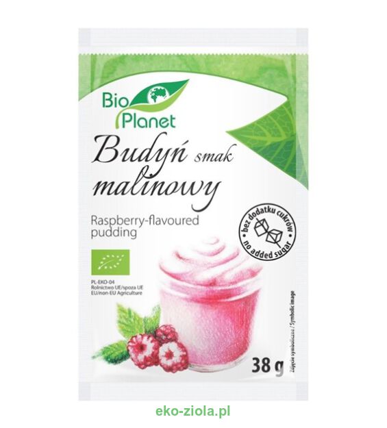 Bio Planet Budyń smak malinowy z malinami BIO bez cukru 38g