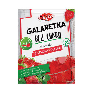 Celiko Galaretka o smaku truskawkowym bez cukru bezglutenowa 14g