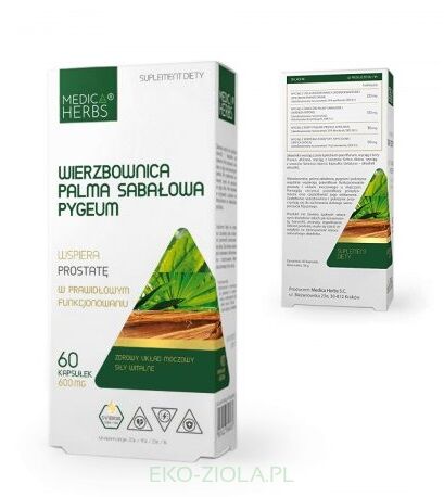 Medica Herbs Wierzbownica + Palma sabałowa + Pygeum (śliwa afrykańska) 60kaps