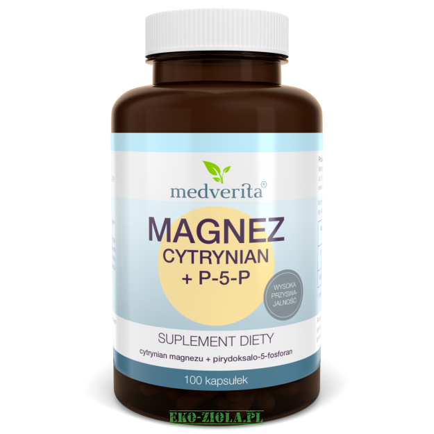 Medverita Magnez cytrynian + P-5-P (wit. B6) 100kaps