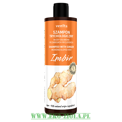 Venita Szampon trychologiczny - Imbir do włosów osłabionych, farbowanych, po zabiegach fryzjerskich 300ml