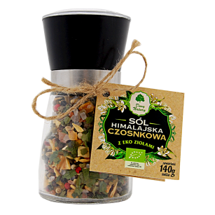 Sól himalajska czosnkowa z ziołami w młynku 140g, Dary Natury